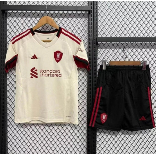 2025/2026 Liverpool Away Soccer Jersey Kids Size