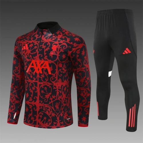 2025/2026 Liverpool Half-Pull Training Suit Red Jersey Set