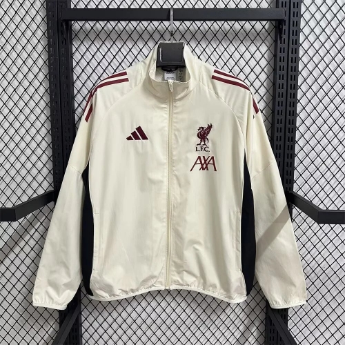 2025/2026 Liverpool Windbreaker Beige Yellow Football Shirt