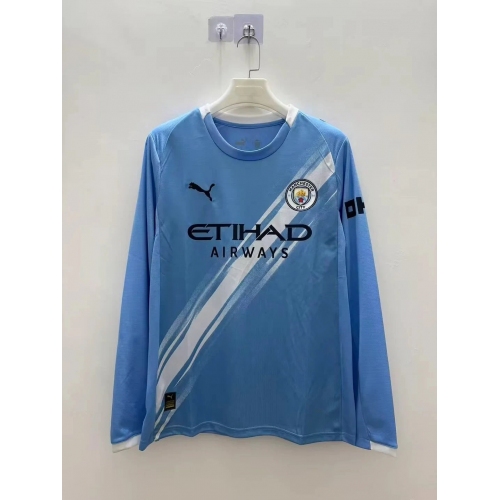 2025/2026 Long Sleeve Manchester City Home Football Shirt