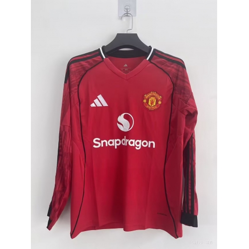 2025/2026 Long Sleeve Manchester United Home Football Shirt