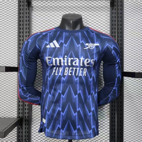 2025/2026 Long Sleeve Player Version Arsenal Away Football Shirt