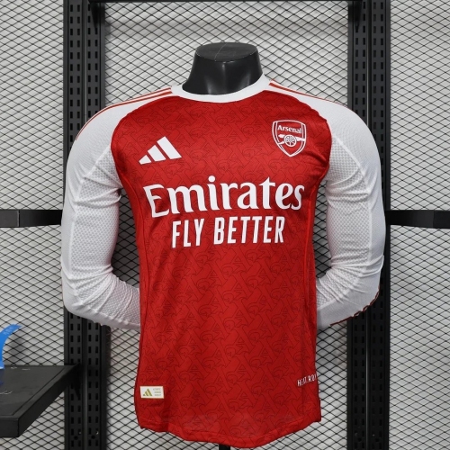2025/2026 Long Sleeve Player Version Arsenal Home Football Shirt