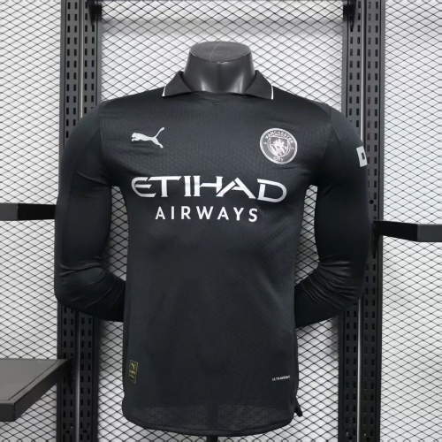 2025/2026 Long Sleeve Player Version Manchester City Away Football Shirt