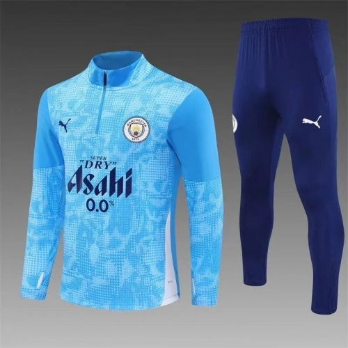 2025/2026 Manchester City Half-Pull Training Suit Blue Football Shirt