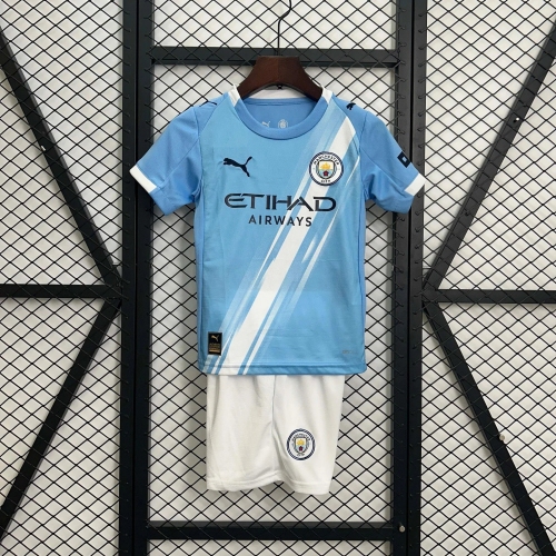 2025/2026 Manchester City Home Football Shirt Kids Size