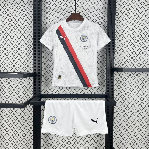 2025/2026 Manchester City KidSuper Joint Edition White Football Shirt Kids Size