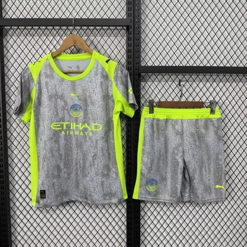 2025/2026 Manchester City Third Away Football Shirt Kids Size