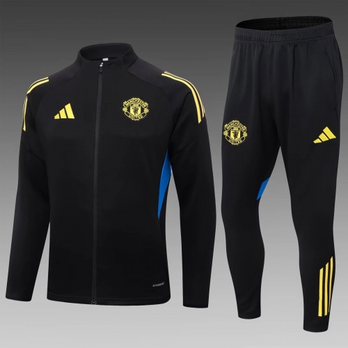 2025/2026 Manchester United Full Zip Training Suit Black Football Shirt