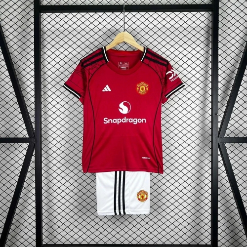 2025/2026 Manchester United Home Football Shirt Kids Size