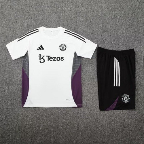 2025/2026 Manchester United Training Suit White And Purple Football Shirt