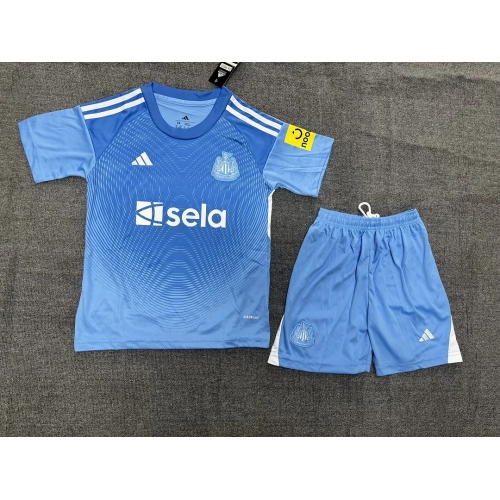 2025/2026 Newcastle United Goalkeeper Blue Soccer Jersey Kids Size
