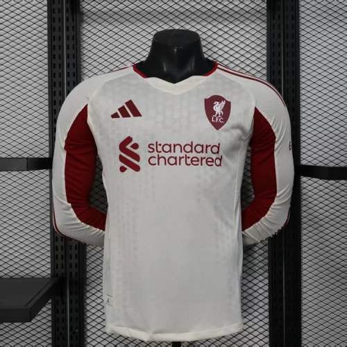 2025/2026 Player Version Liverpool Away Long Sleeve Soccer Jersey
