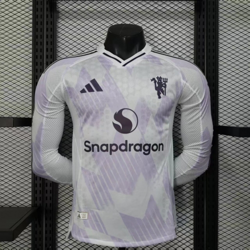 2025/2026 Player Version Manchester United Away Long Sleeve Football Shirt