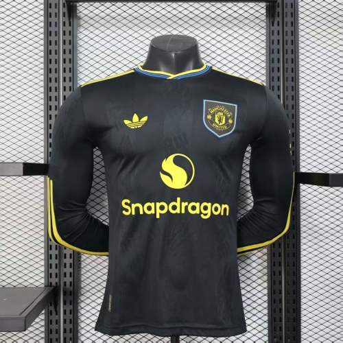 2025/2026 Player Version Manchester United Third Away Long Sleeve Football Shirt