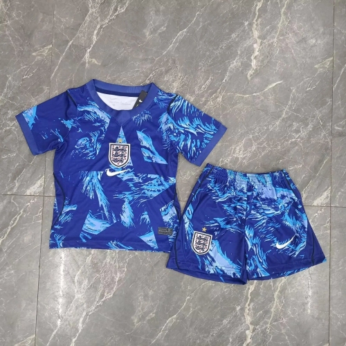 2026 England National Team Goalkeeper Blue Football Shirt Kids Size