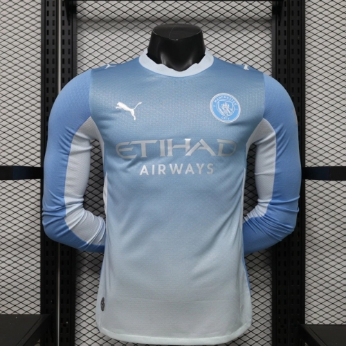 2026/2027 Long Sleeve Player Version Manchester City Home Football Shirt