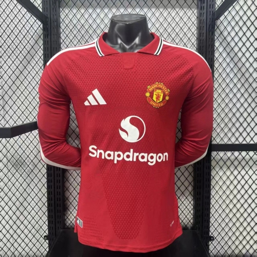 2026/2027 Long Sleeve Player Version Manchester United Home Football Shirt