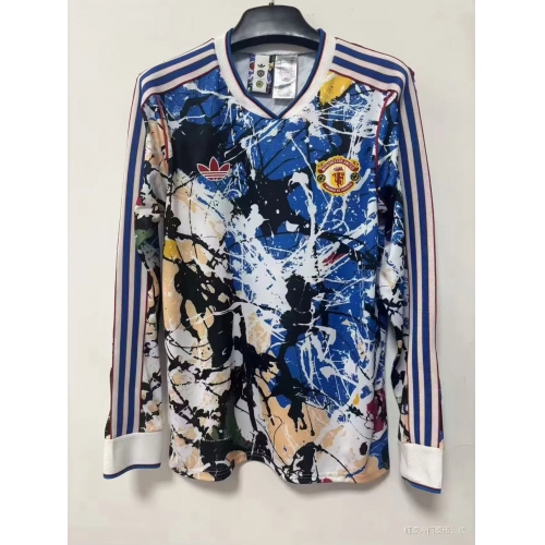 2026/2027 Long Sleeves Manchester United x Stone Roses Football Shirt Blue