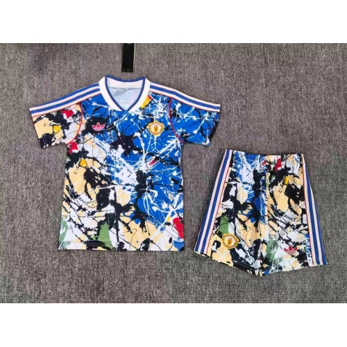 2026/2027 Manchester United x Stone Roses Football Shirt Blue Kids Size