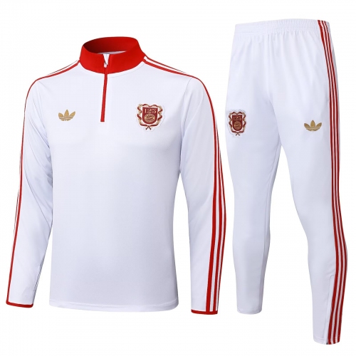 2025/2026 Bayern Munich Half-Pull Training Suit White Football Shirt