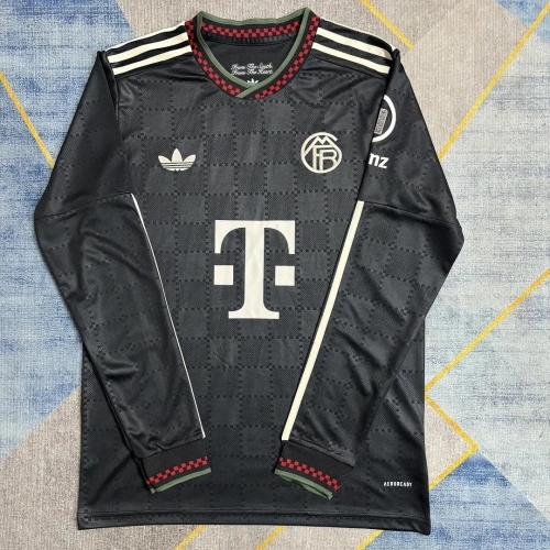 2025/2026 Long Sleeve Bayern Munich Third Away Football Shirt