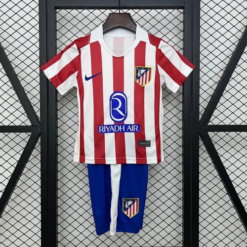 2025/2026 Atletico Madrid Home Soccer Jersey Kids Size