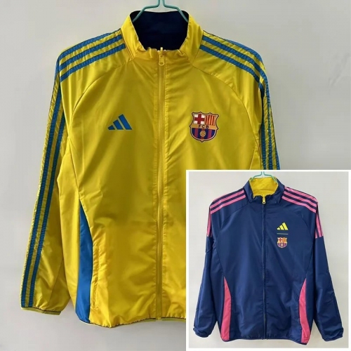 2025/2026 Barcelona Double-Sided Windbreaker Yellow And Blue Football Shirt