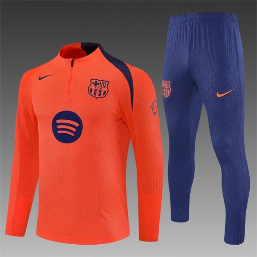 2025/2026 Barcelona Half-Pull Training Orange Jersey Set