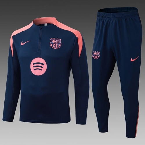 2025/2026 Barcelona Half-Pull Training Training Royal Blue Jersey Set