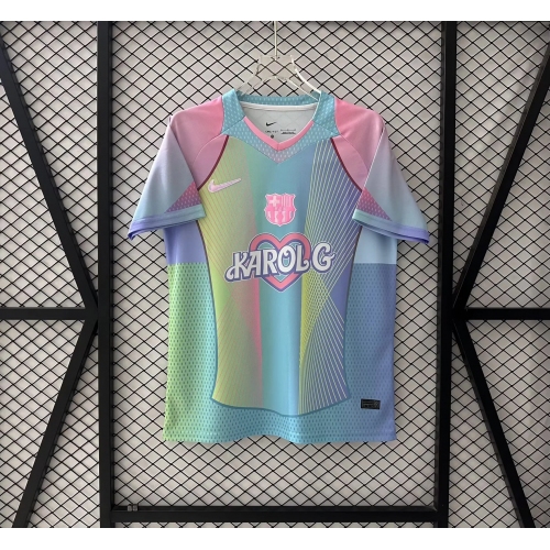 2025/2026 Barcelona KAROLG Advertising Edition Light Blue Football Shirt