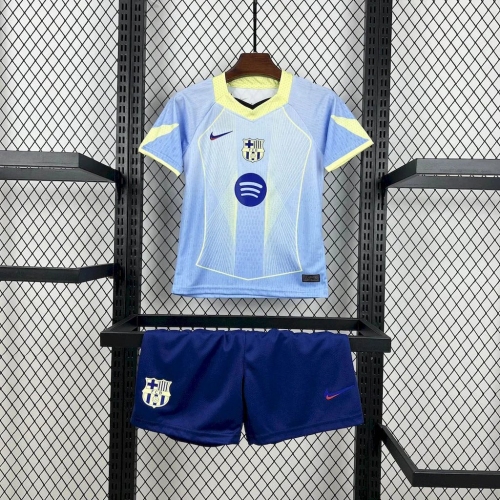 2025/2026 Barcelona Special Edition Blue Football Shirt Kids Size