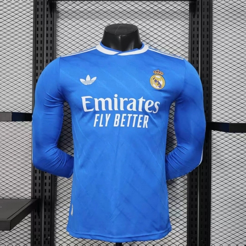 2025/2026 Long Sleeve Player Version Real Madrid Third Away Football Shirt