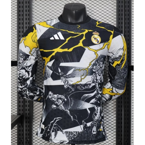 2025/2026 Long Sleeves Player Version Real Madrid Collaboration With Marvel Football Shirt