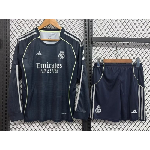 2025/2026 Long Sleeves Real Madrid Away Football Shirt1:1 Kids Size