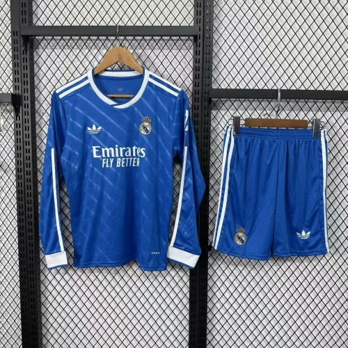 2025/2026 Long Sleeves Real Madrid Third Away Football Shirt1:1 Kids Size