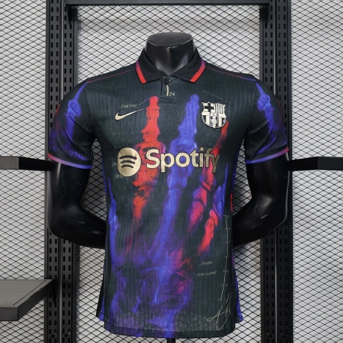 2025/2026 Player Version Barcelona Special Edition Black And Blue Football Shirt