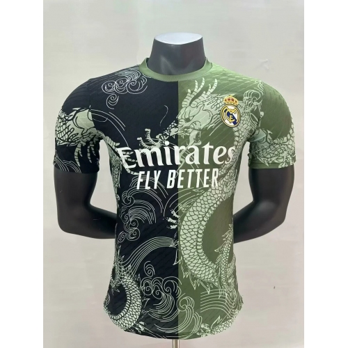 2025/2026 Player Version Real Madrid Special Edition Army Green Black Football Shirt