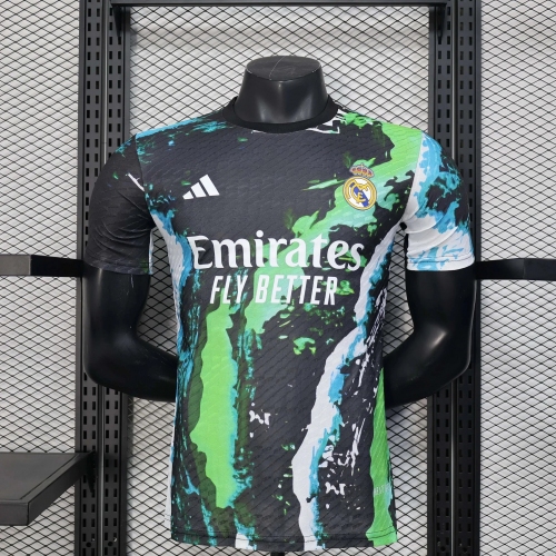 2025/2026 Player Version Real Madrid Special Edition Black and Green Football Shirt
