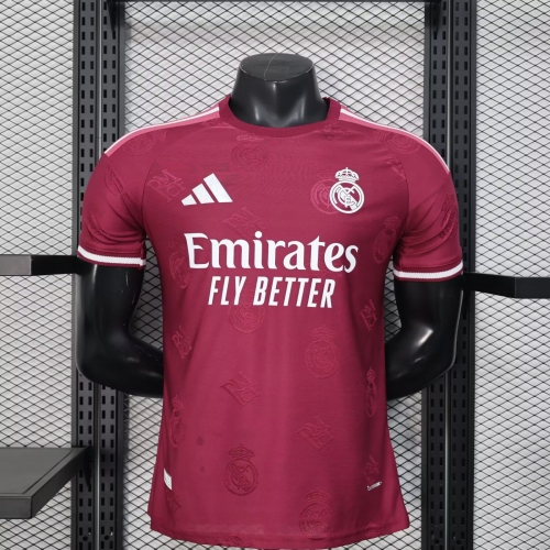 2025/2026 Player Version Real Madrid Special Edition Rose Red Football Shirt