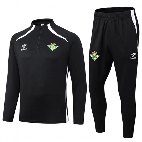 2025/2026 Real Betis Half-Pull Training Black Football Shirt
