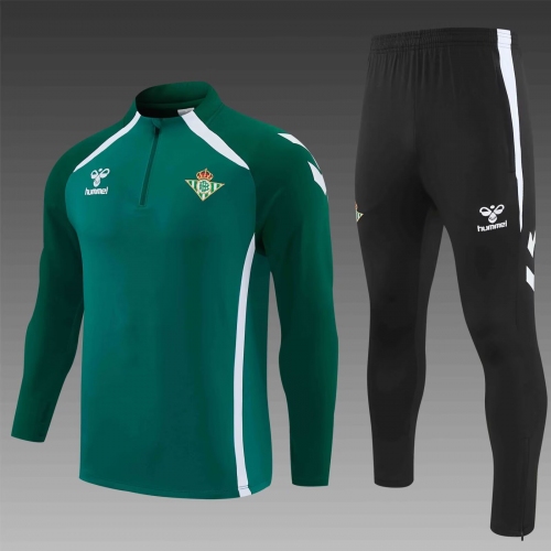 2025/2026 Real Betis Half-Pull Training Green Football Shirt