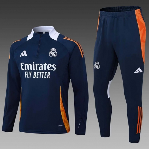 2025/2026 Real Madrid Half-Pull Training Suit Blue Football Shirt