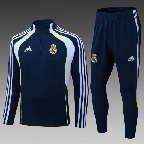 2025/2026 Real Madrid Half-Pull Training Suit Royal Blue Football Shirt