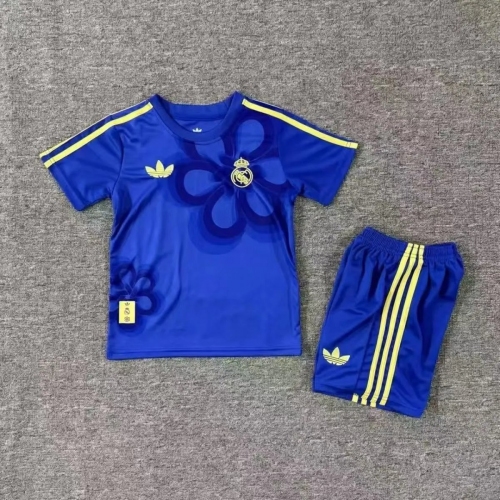 2025/2026 Real Madrid United Year Horse Special Edition Blue Football Shirt Kids Size