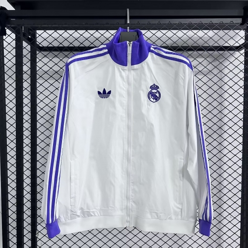 2025/2026 Real Madrid Windbreaker Jersey Blue Label White