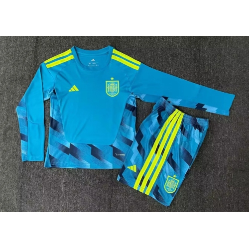 2026 Long Sleeves Spain National Team Goalkeeper Football Shirt Kids Size