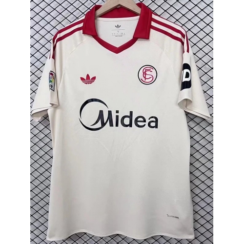 2026 Sevilla Retro Edition White Fans Soccer Jersey(带复古章)