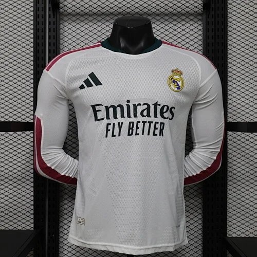 2026/2027 Long Sleeve Player Version Real Madrid Home Football Shirt
