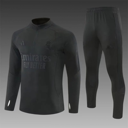 2026/2027 Real Madrid Half-Pull Training Suit Black Football Shirt